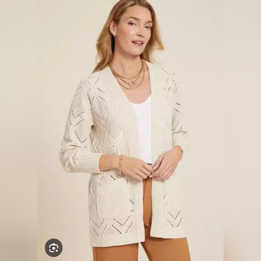 Maurices Cream Open-Front Cardigan